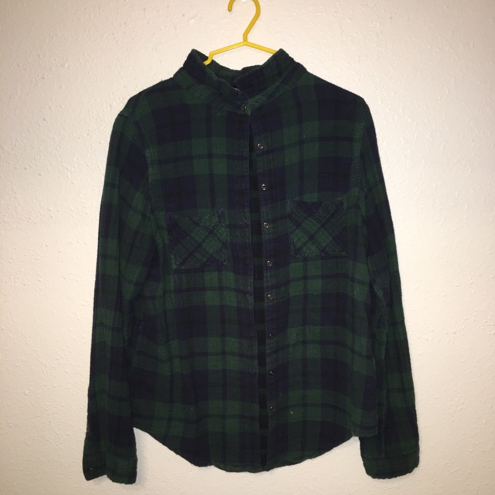 Green and blue plaid flannel
